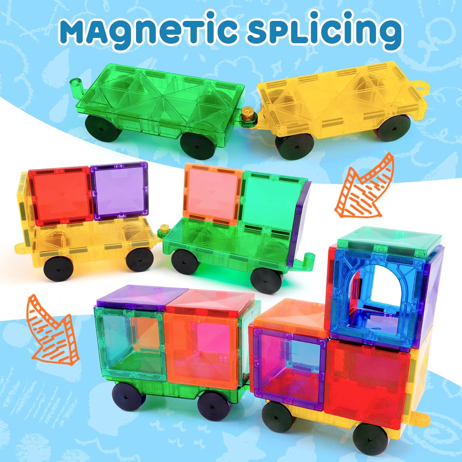 Thumbnail 3 de Magnetic Tiles Cars Baby Toys - 4 PCS Magnetic Car Set for Creative Building