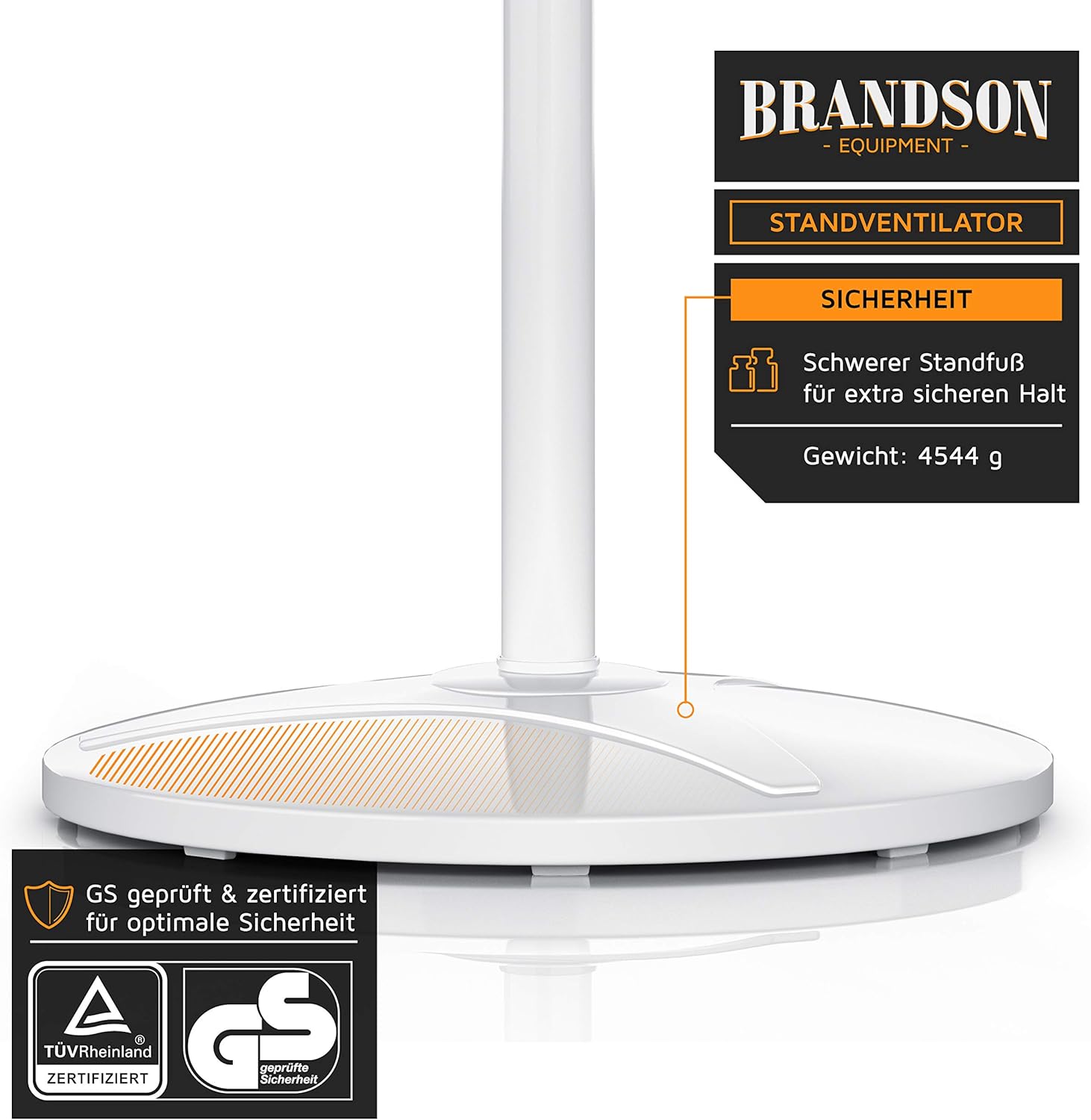 Thumbnail 5 de Brandson Standventilator 40 cm • 50 W – höhenverstellbar, Neigungswinkel 30°, 3 Geschwindigkeiten, 80° Oszillation