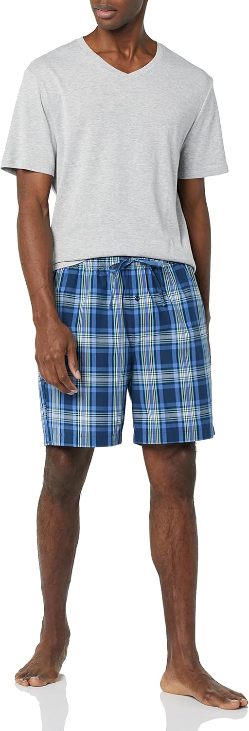 Thumbnail 6 de Amazon Essentials Men's Cotton Poplin Pyjama Shorts with Cotton T-Shirt Set