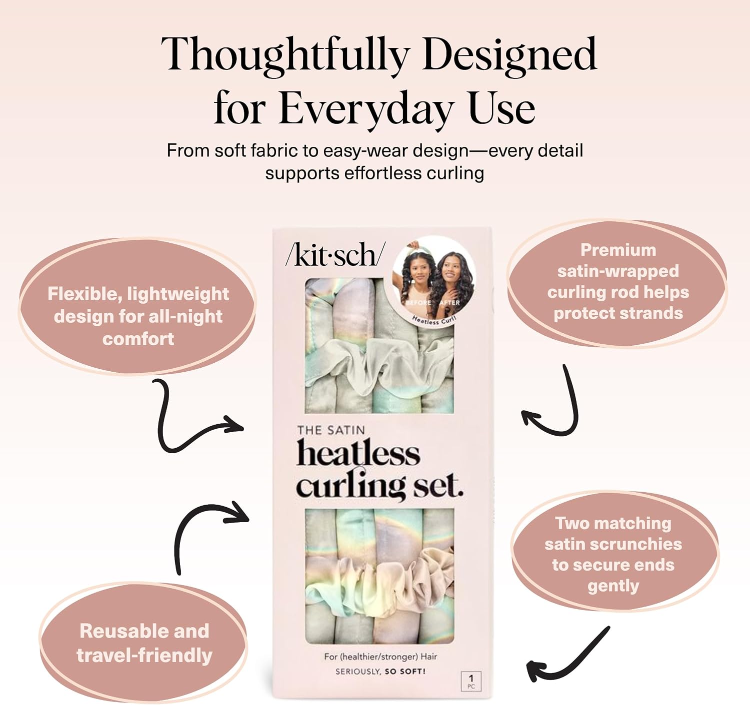 Detalle 2 de Kitsch Heatless Curler Set, Satin