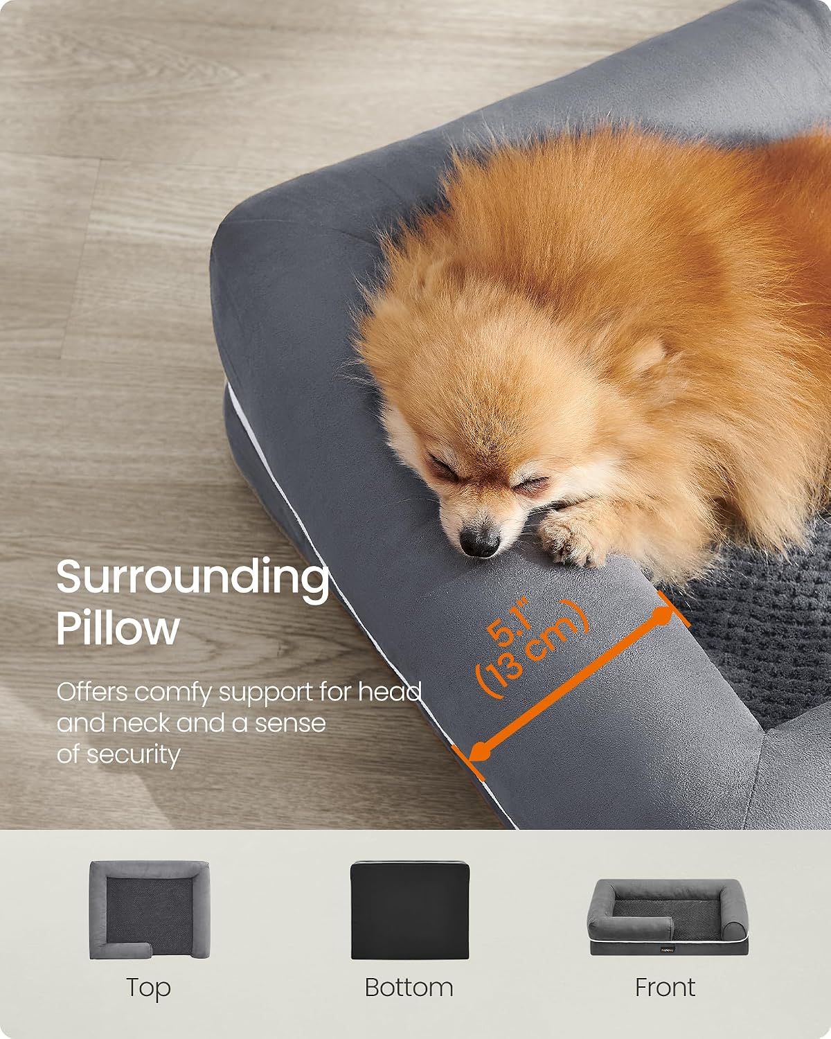 Detalle 2 de Feandrea Orthopedic Dog Bed 76 x 51 x 18 cm
