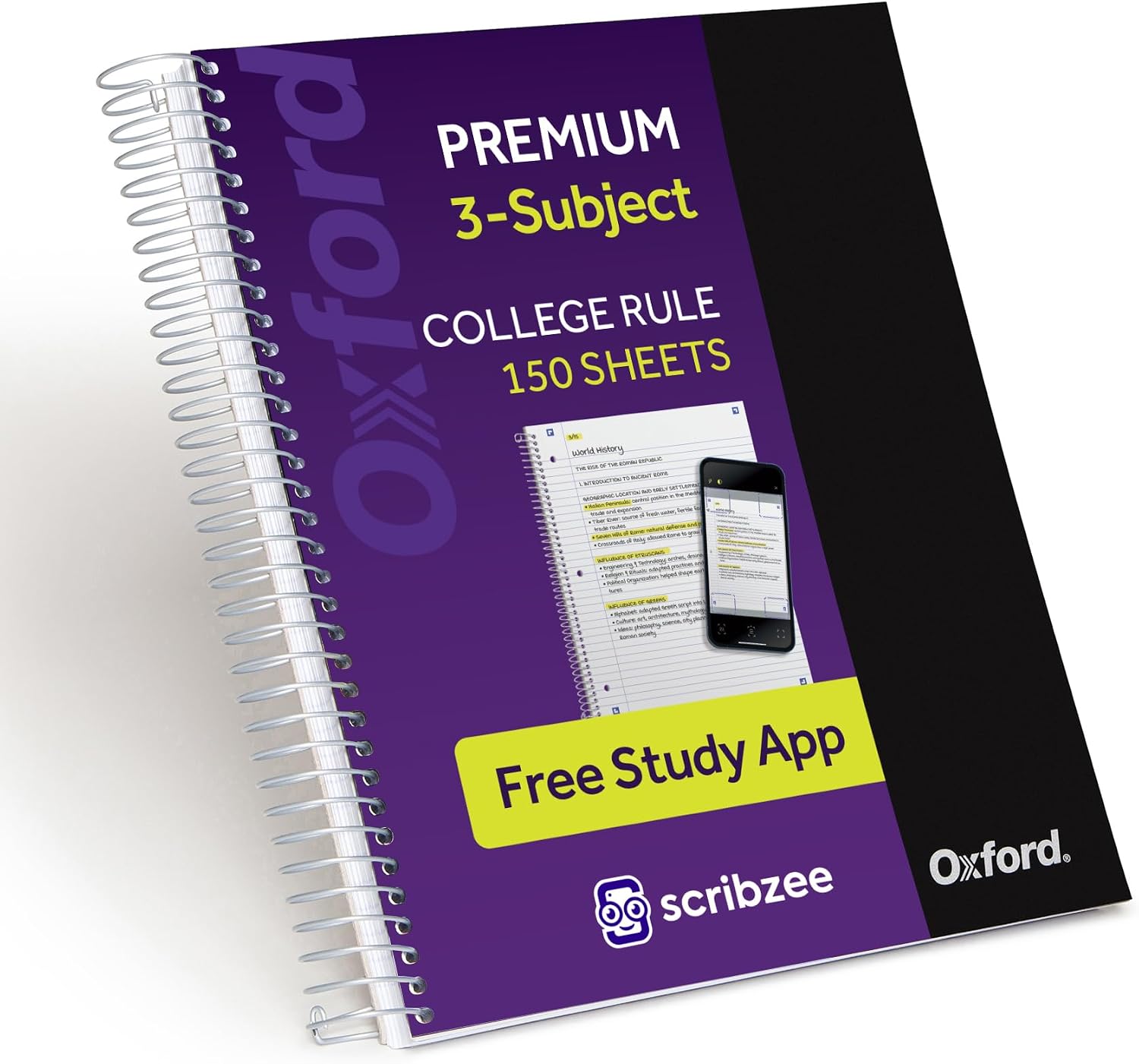 Detalle de Oxford 3-Subject Spiral Notebook