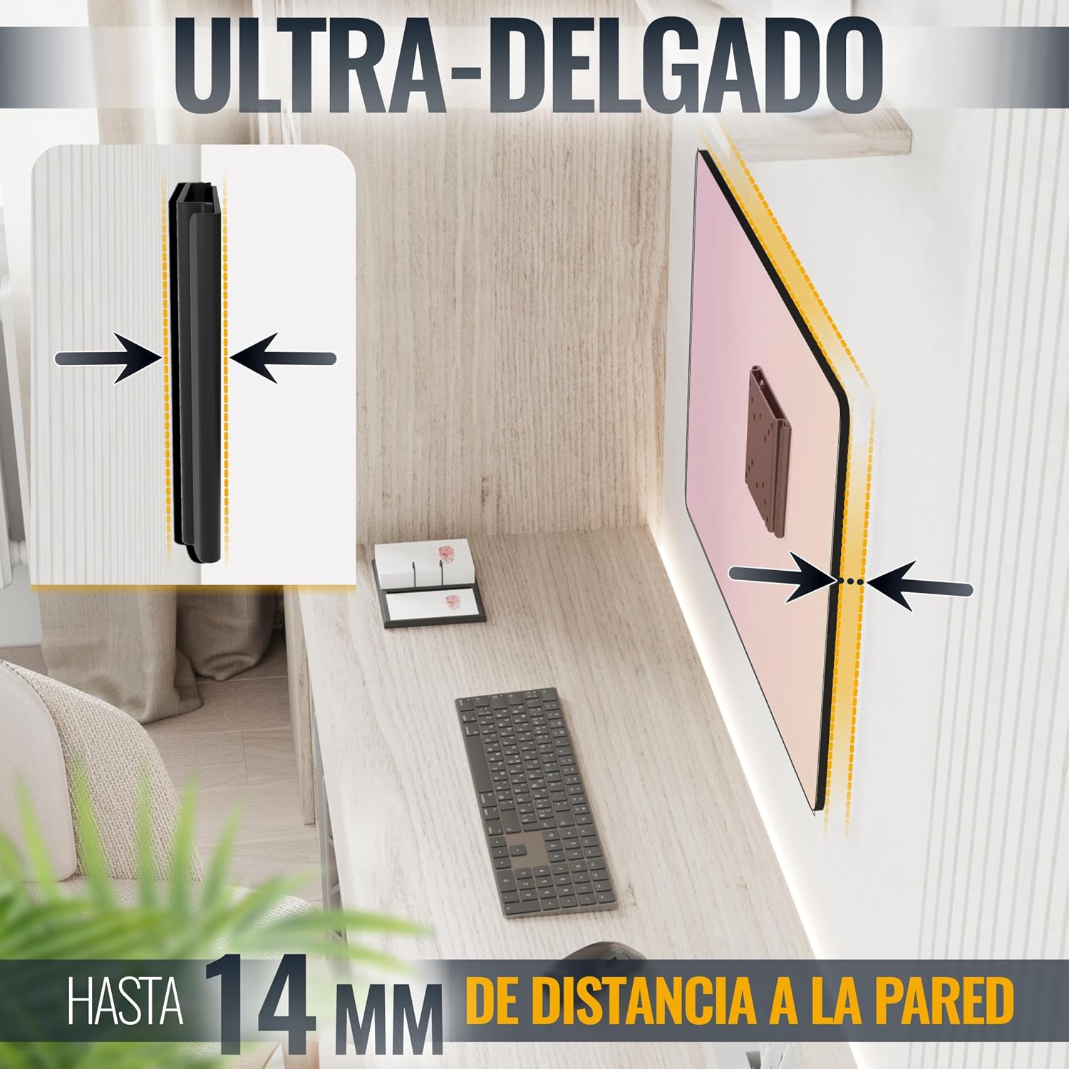 Thumbnail 1 de RICOO F0311 Soporte pared ultra slim 14 mm 13-32