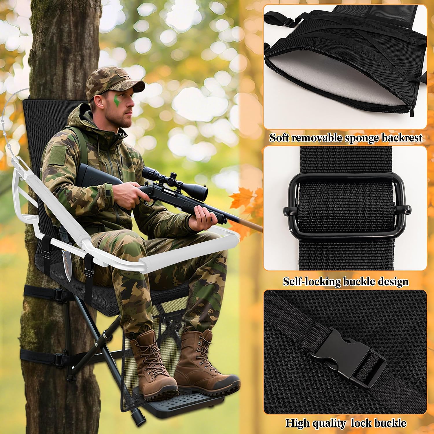 Thumbnail 5 de YVVZHOU Tree Stand Seat Replacement with Pocket