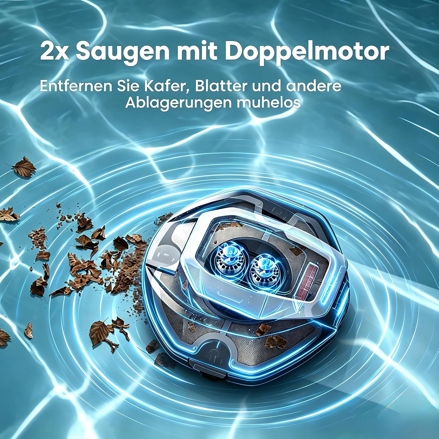 Thumbnail 3 de Pooleco 10 Poolroboter (2026 Upgrade) – kabelloser Akku-Saugroboter mit Dual-Motor-System