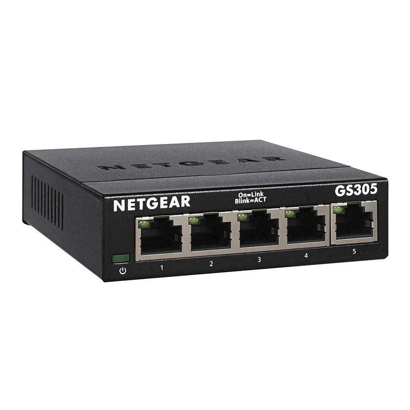 Detalle de Netgear GS305-300PES: Switch no administrado de 5 puertos Gigabit para oficina y hogar