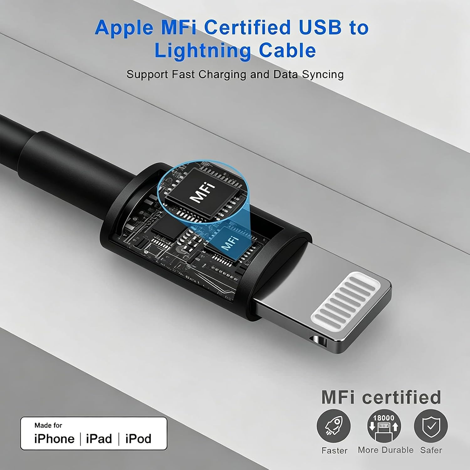 Thumbnail 2 de esbeecables CA-56A iPhone Charger Set with Two 6-Foot MFi Lightning Cables