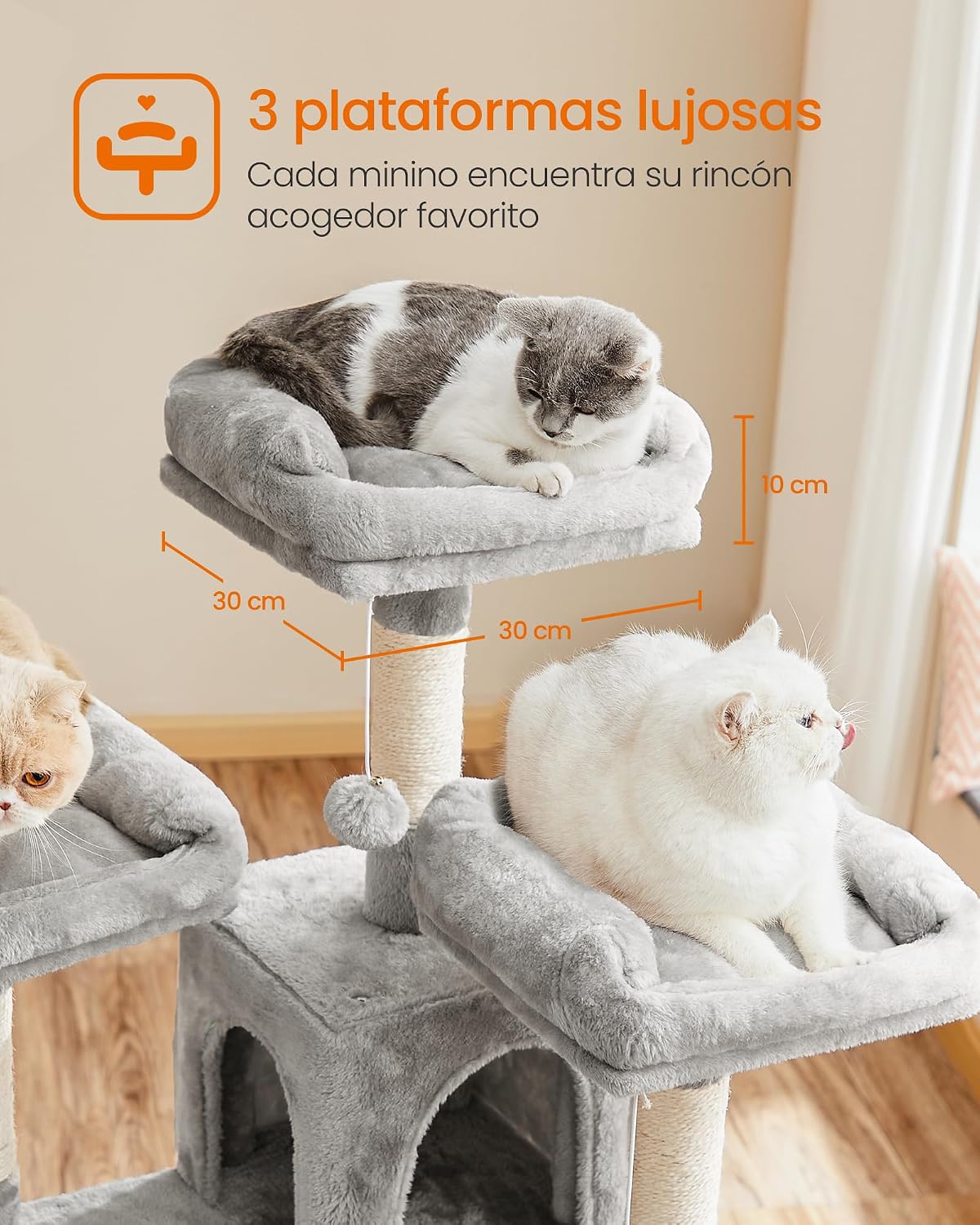 Detalle 2 de Feandrea PCT019W01 Árbol para Gatos XXL 169 cm