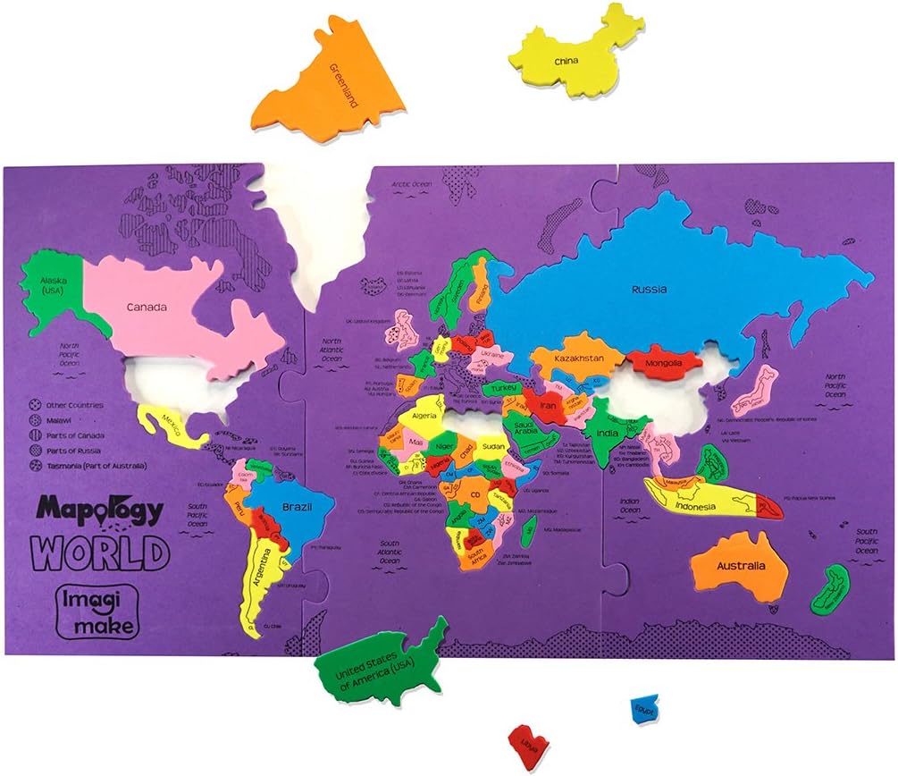 Thumbnail 1 de Imagimake Mapology World – Jigsaw World Map Puzzle for Kids