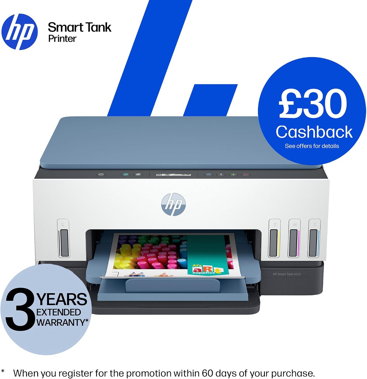 Thumbnail 1 de HP Smart Tank 6006 All-in-One Printer (Colour) with Wireless Wi‑Fi, Print/Scan/Copy