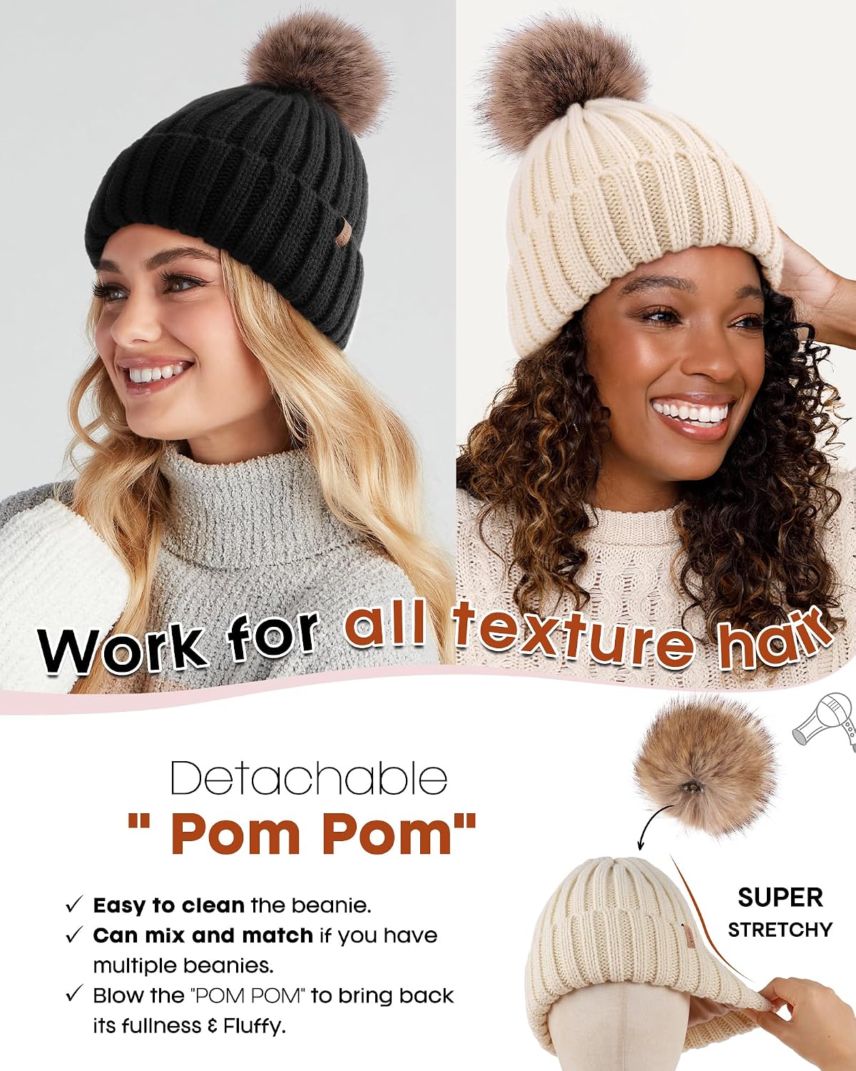Thumbnail 5 de FURTALK Satin Lined Beanie