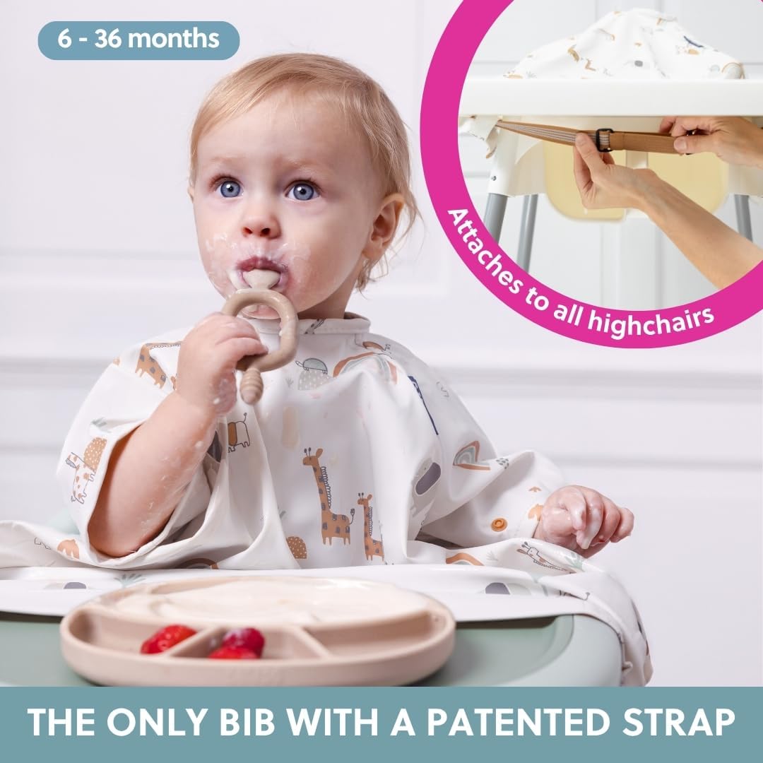 Thumbnail 1 de BIBaDO Short Sleeve Baby Bibs – Coverall Weaning Bib for 6–36 Months