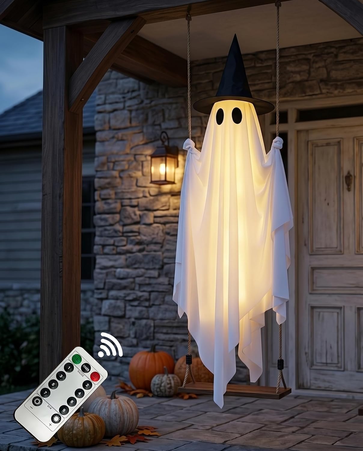 Detalle de CYSKXYI Swing Ghost-003 5-Foot Halloween Hanging Ghost with Warm LEDs