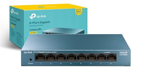 Detalle de TP-Link LS108G: Switch Gigabit de 8 Puertos, Plug and Play, diseño ligero y silencioso