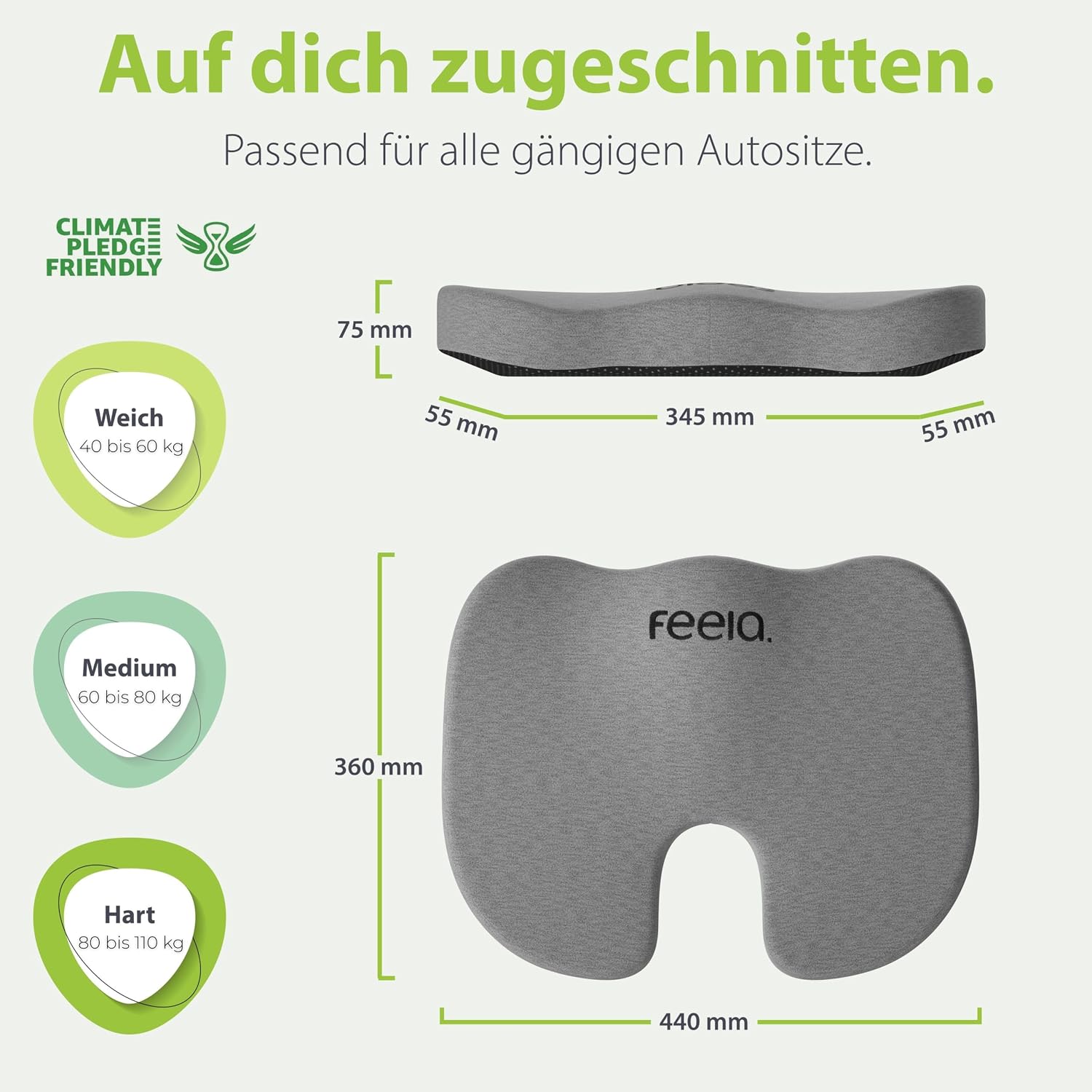 Thumbnail 5 de feela.® Orthopädisches Autositzkissen 3 Härtegrade