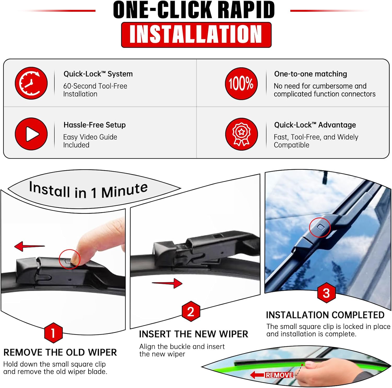 Thumbnail 2 de RAINTOK Windshield Wiper Blades 26" 17" 14