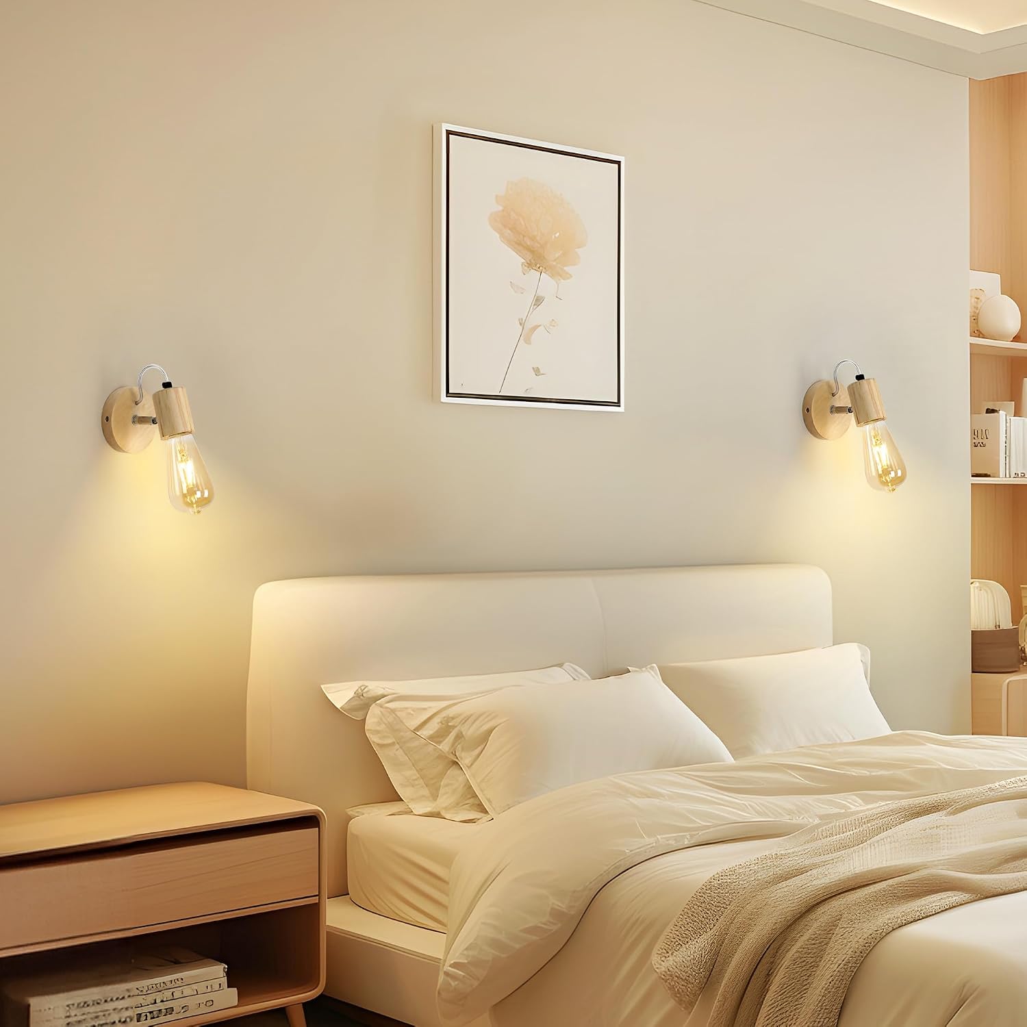 Thumbnail 4 de Tealight WD-wall-01 – zestaw 2 kinkietów E27 z drewnem i żelazem