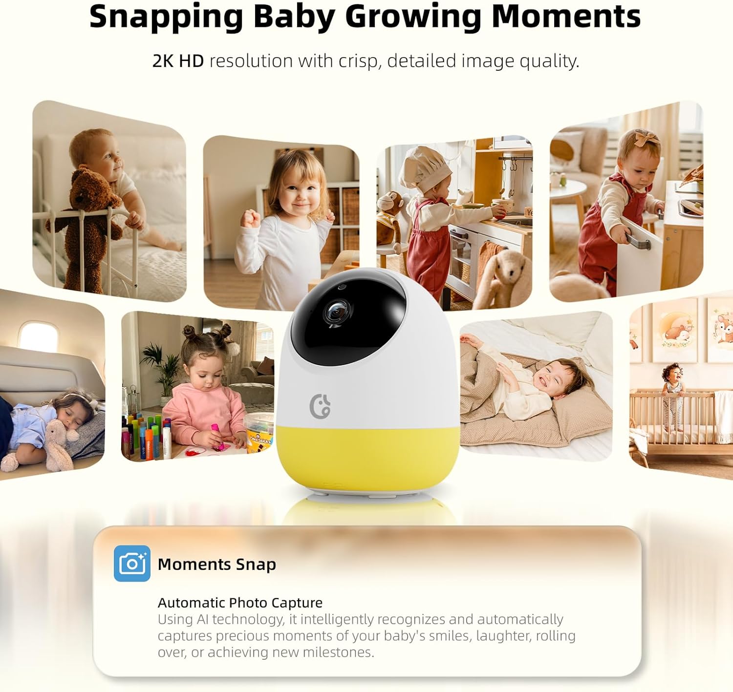 Thumbnail 5 de Ellie Baby Pro Ellie Pro Baby Monitor with Camera & Audio (5'' IPS, 2K UHD, 6000mAh, Pan-Tilt Remote)