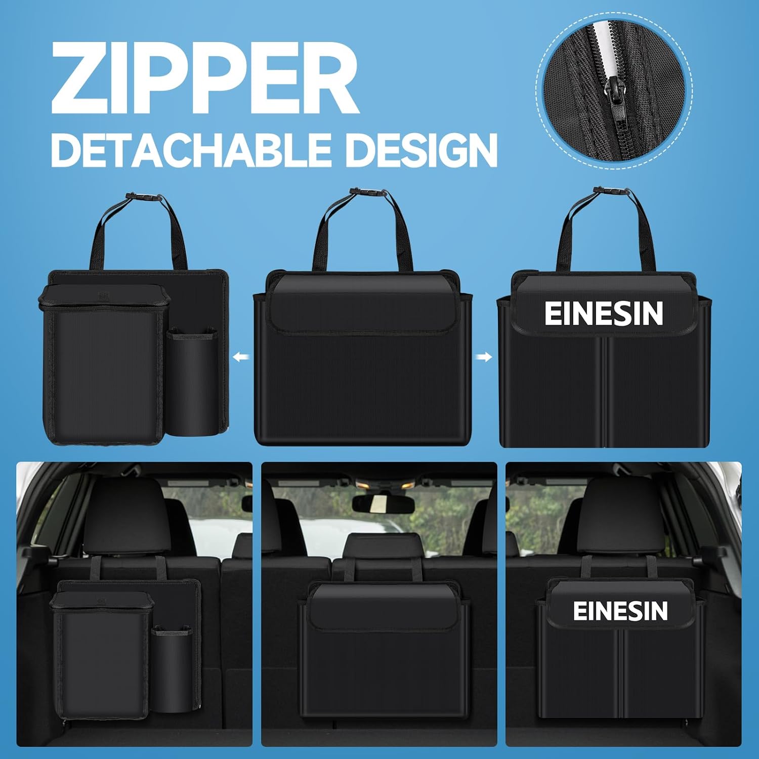 Detalle de Einesin Car Boot Organiser: Seat Back Hanging Organisers with Built-in Cooler