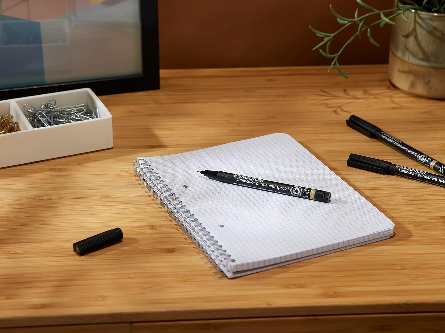 Detalle de Staedtler Lumocolor Lot de 10 Feutres permanents Noir – pour surfaces variées