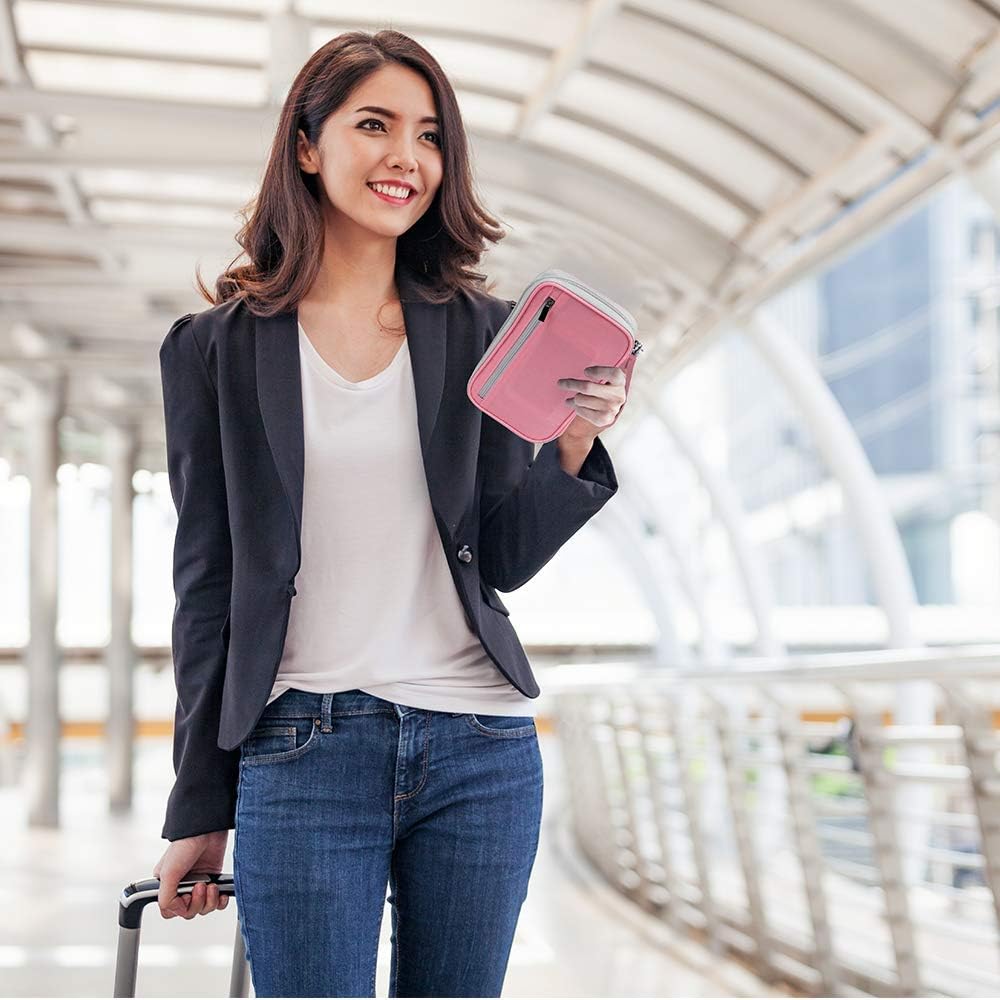 Thumbnail 6 de Homchen RFID Blocking Travel Passport Wallet Holder (Large Pink)