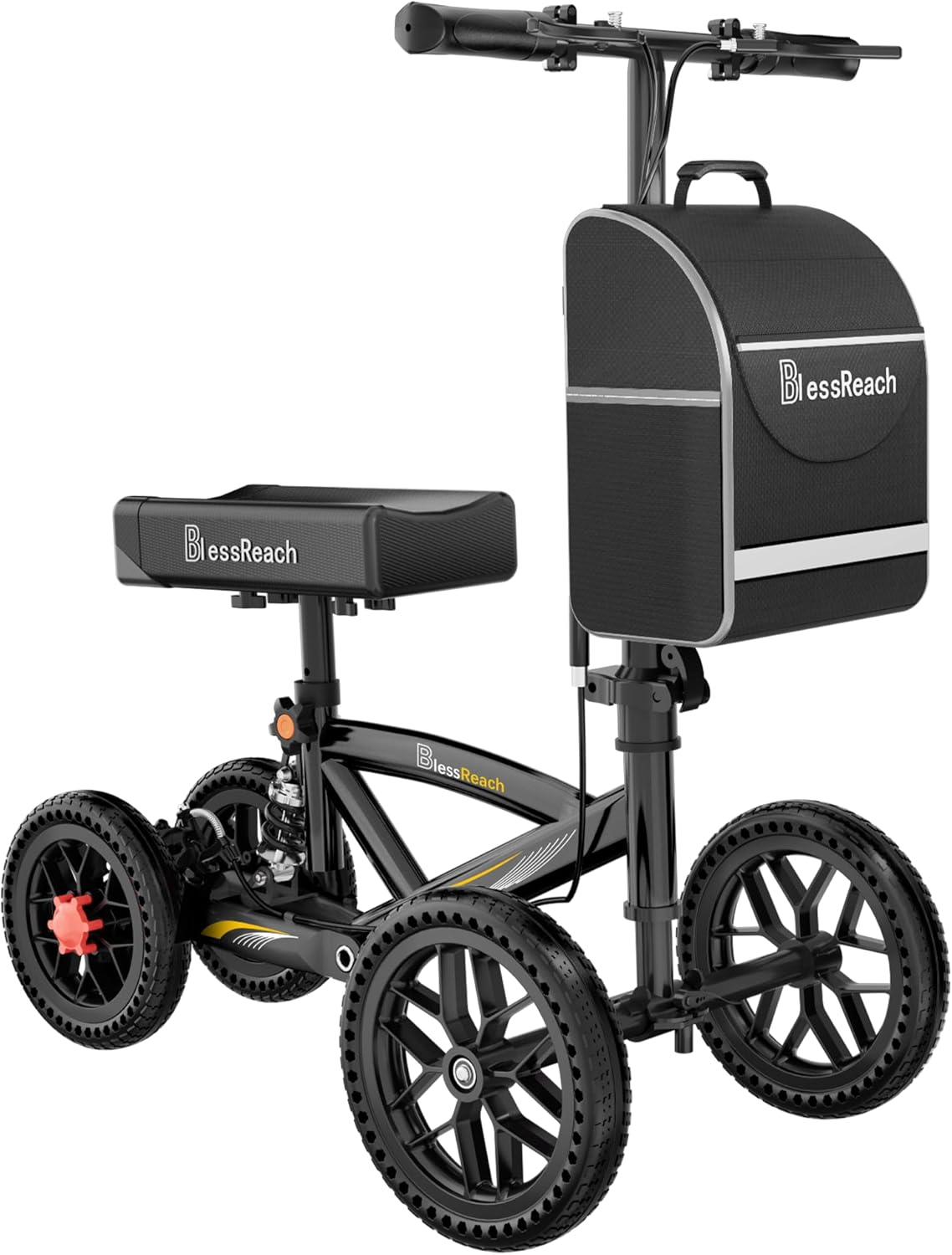 Detalle de BlessReach 350 Lbs Foldable All Terrain Knee Scooter