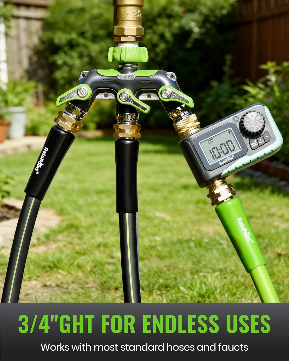 Thumbnail 6 de RAINPOINT 3-Wege-Verteiler Wasser aus Metallgehäuse, 3/4 Zoll