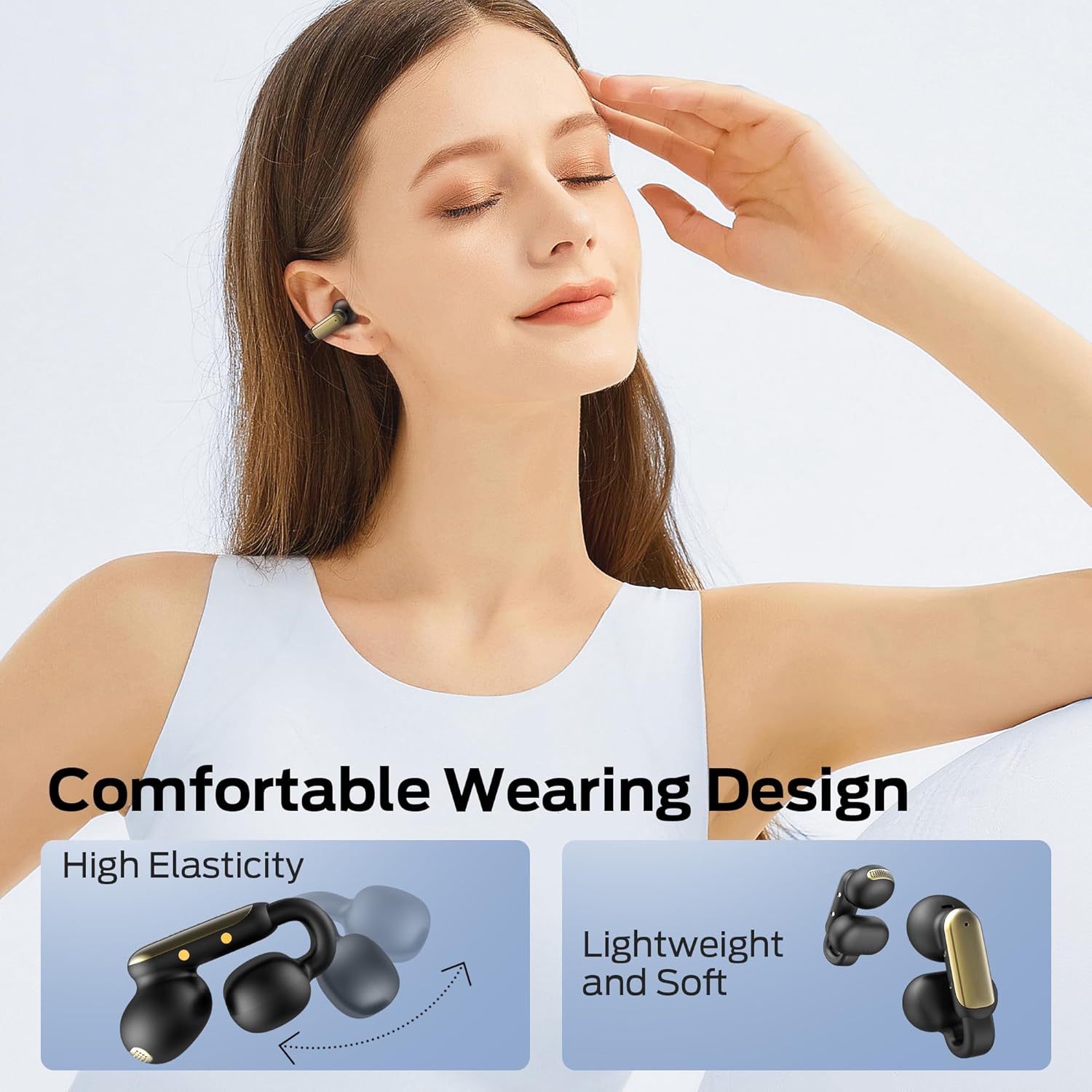Thumbnail 6 de Oraolo Clip On Earbuds (Open-Ear Bluetooth 5.4) with 40H playtime and IPX6 for running