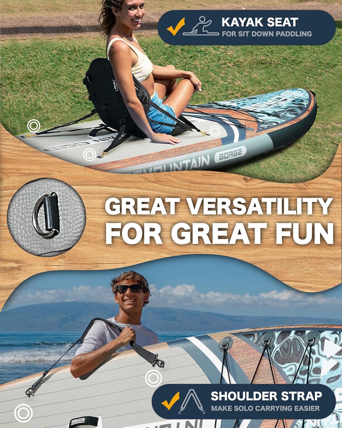 Thumbnail 6 de Intermountain 11'x34 Ultra Wide Inflatable Paddle Board with 420 lb Capacity