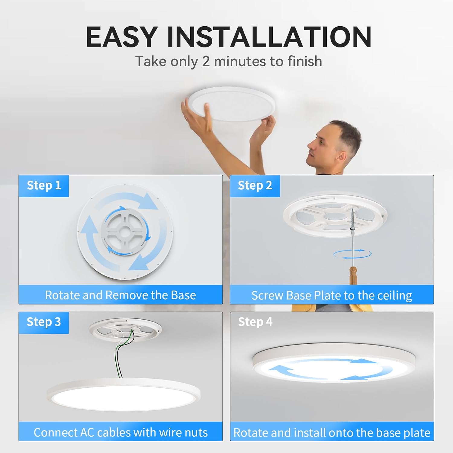 Thumbnail 5 de WKONCLDY 12-inch LED Ceiling Light
