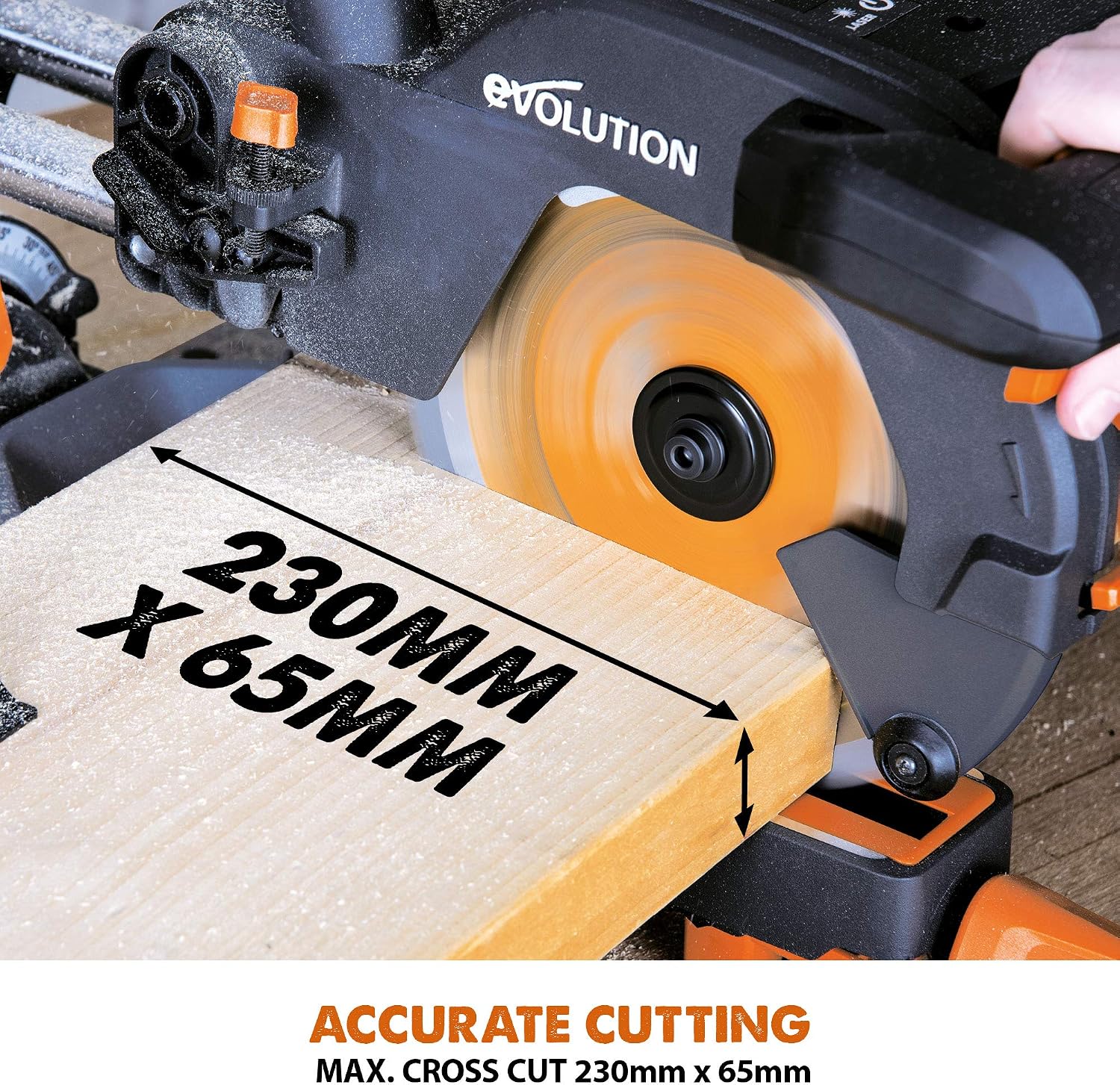 Detalle de Evolution Power Tools R210SMS+ Sliding Mitre Saw