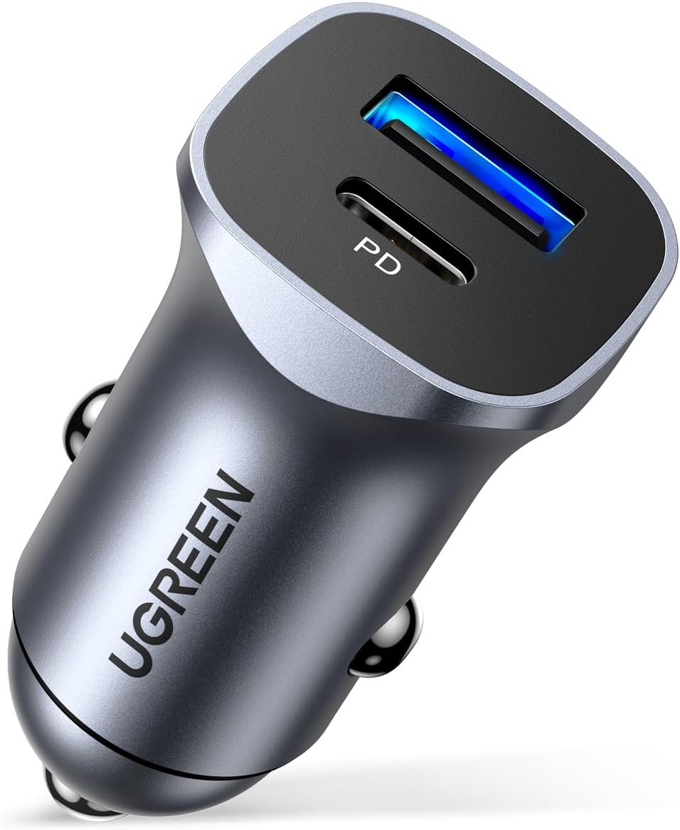 UGREEN 38W シガーソケットUSBカーチャージャー 2ポート、PD 20W・QC 18W対応