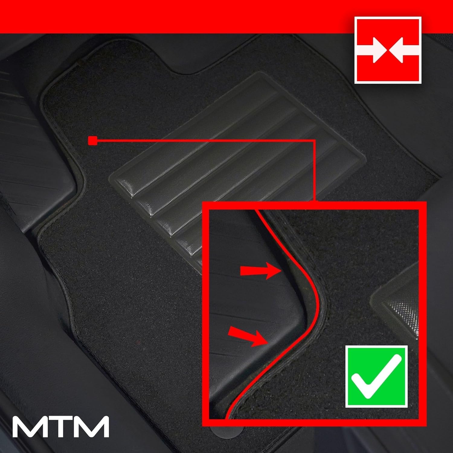 Detalle de MTM SP-3799 Alfombrillas Velour para Touran 5 asientos