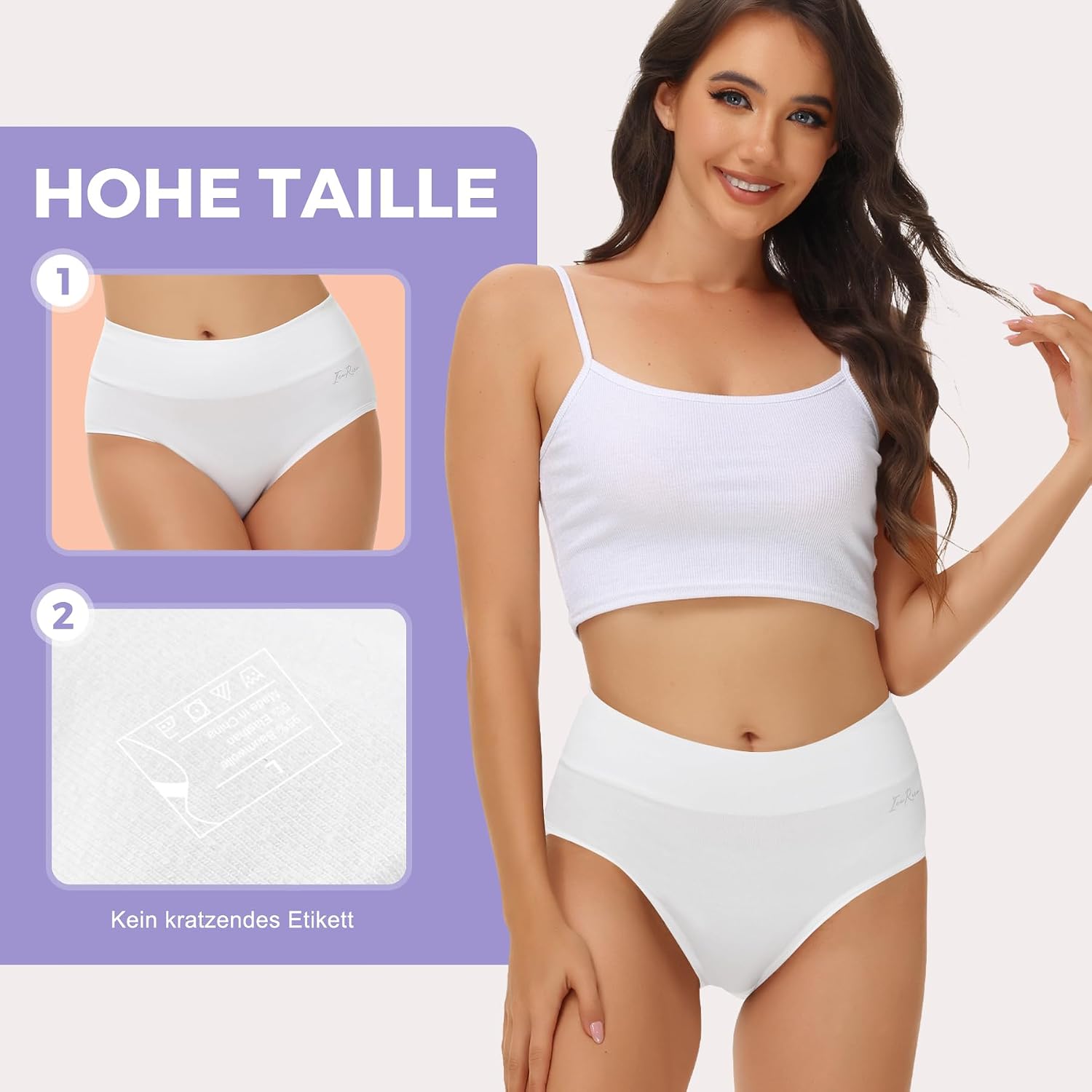 Thumbnail 3 de IceReco Damen-Unterhosen aus Baumwolle im 5er-Pack (hohe Taille, atmungsaktiv, Stretch)