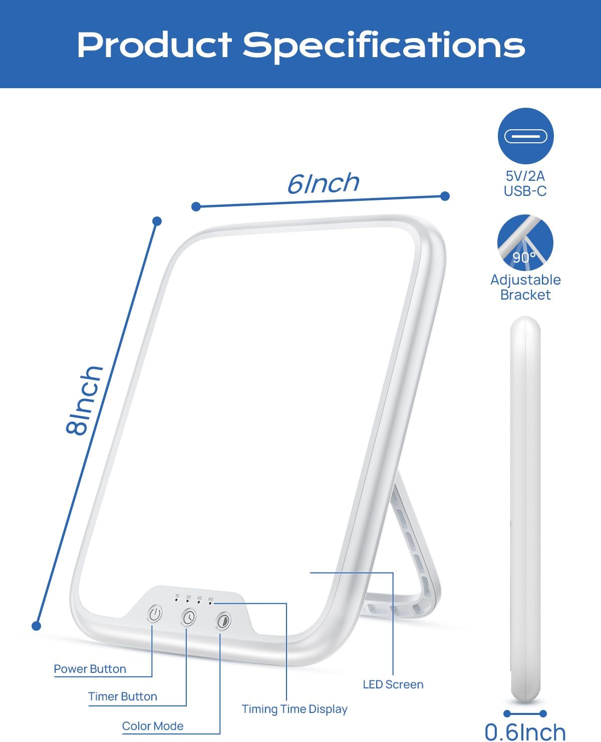 Thumbnail 5 de SAD Lamp 10,000 lux light therapy lamp