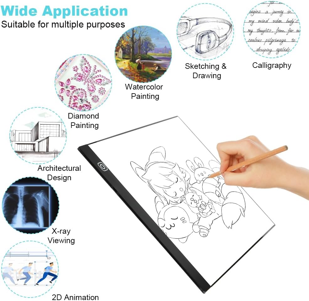 Thumbnail 6 de AUAUY A3 LED Light Pad for Diamond Painting: Stepless Brightness, Ultra-Thin USB Drawboard