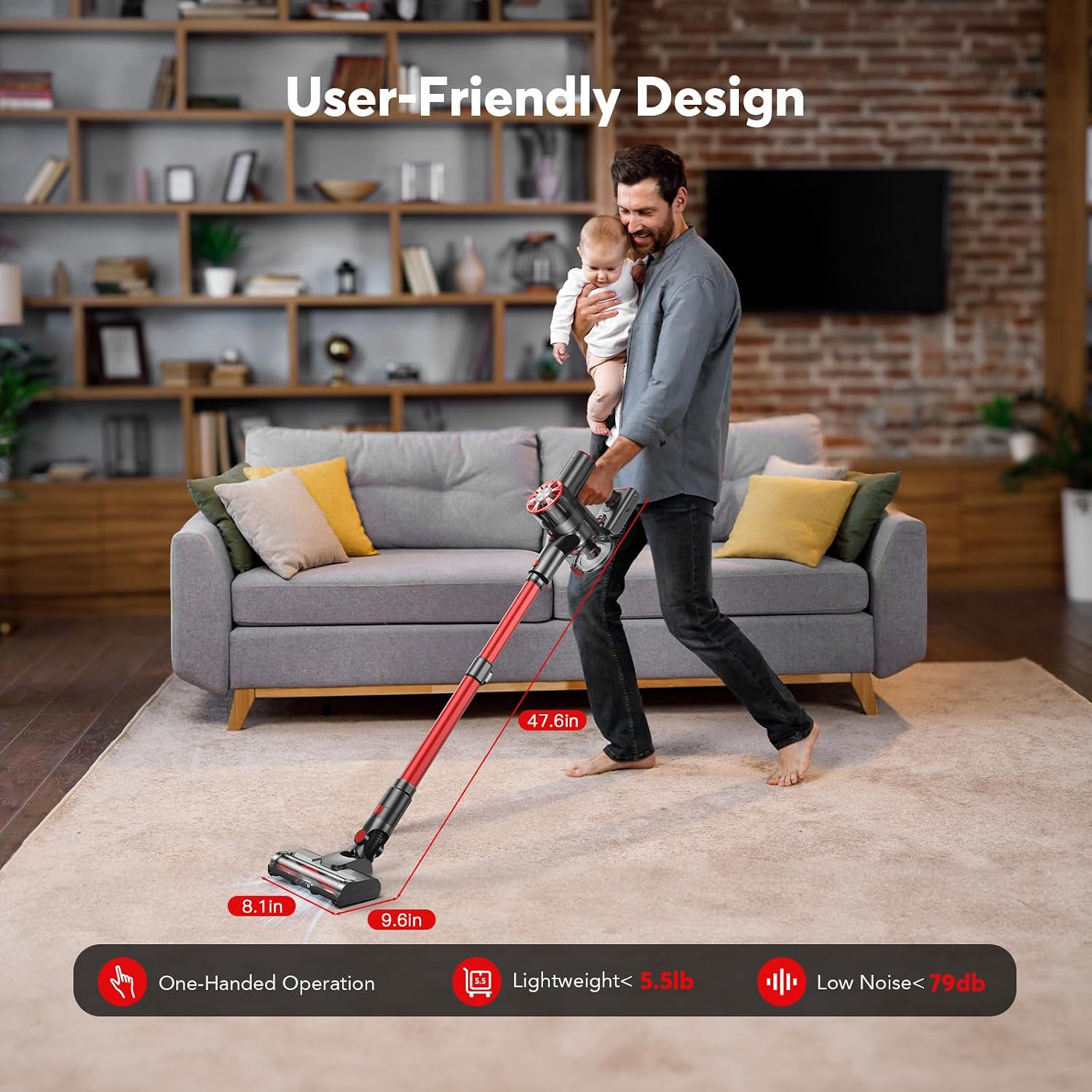 Thumbnail 5 de Cordless stick vacuum with 0.5 L dust cup