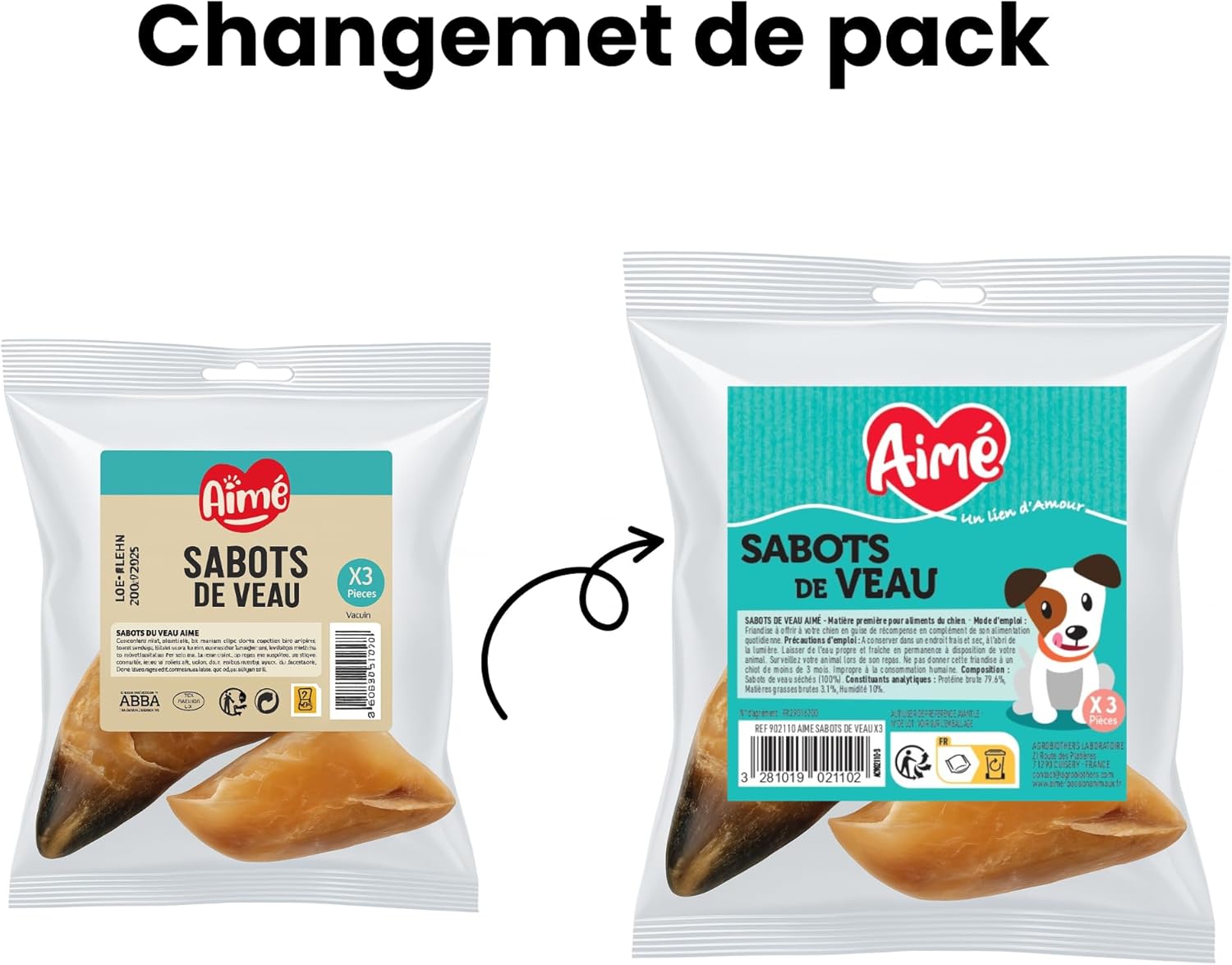 Detalle de Aimé – Zoccolo di vitello per cani: masticazione lunga, antistress e salute dentale