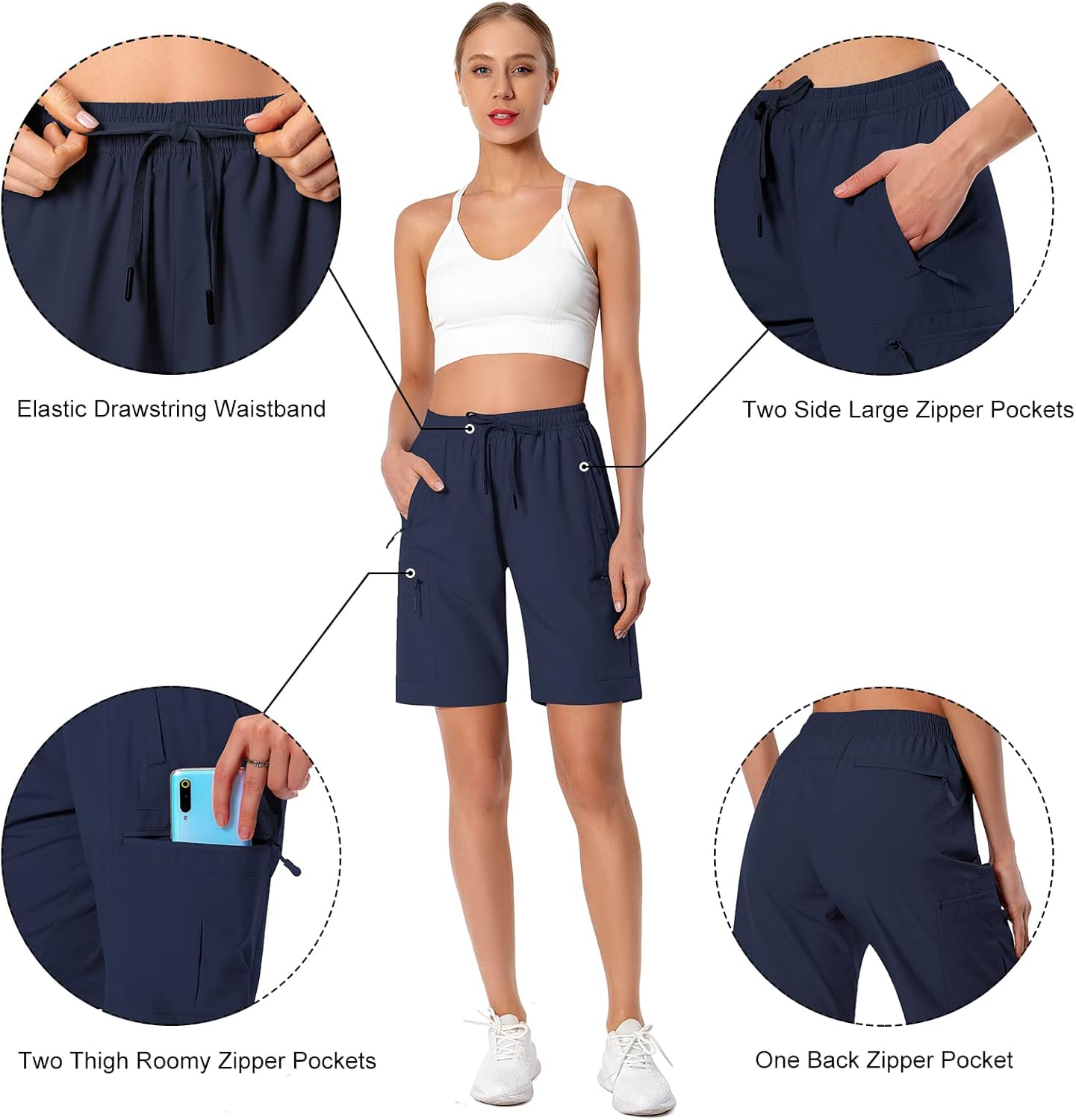 Detalle 2 de Hugut Lightweight Hiking Shorts, Quick Dry