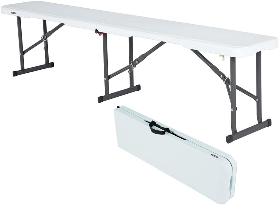 Thumbnail 3 de Lifetime Banc Pliable Blanc Granite 182,8 x 29,2 x 42,1 cm (80305)