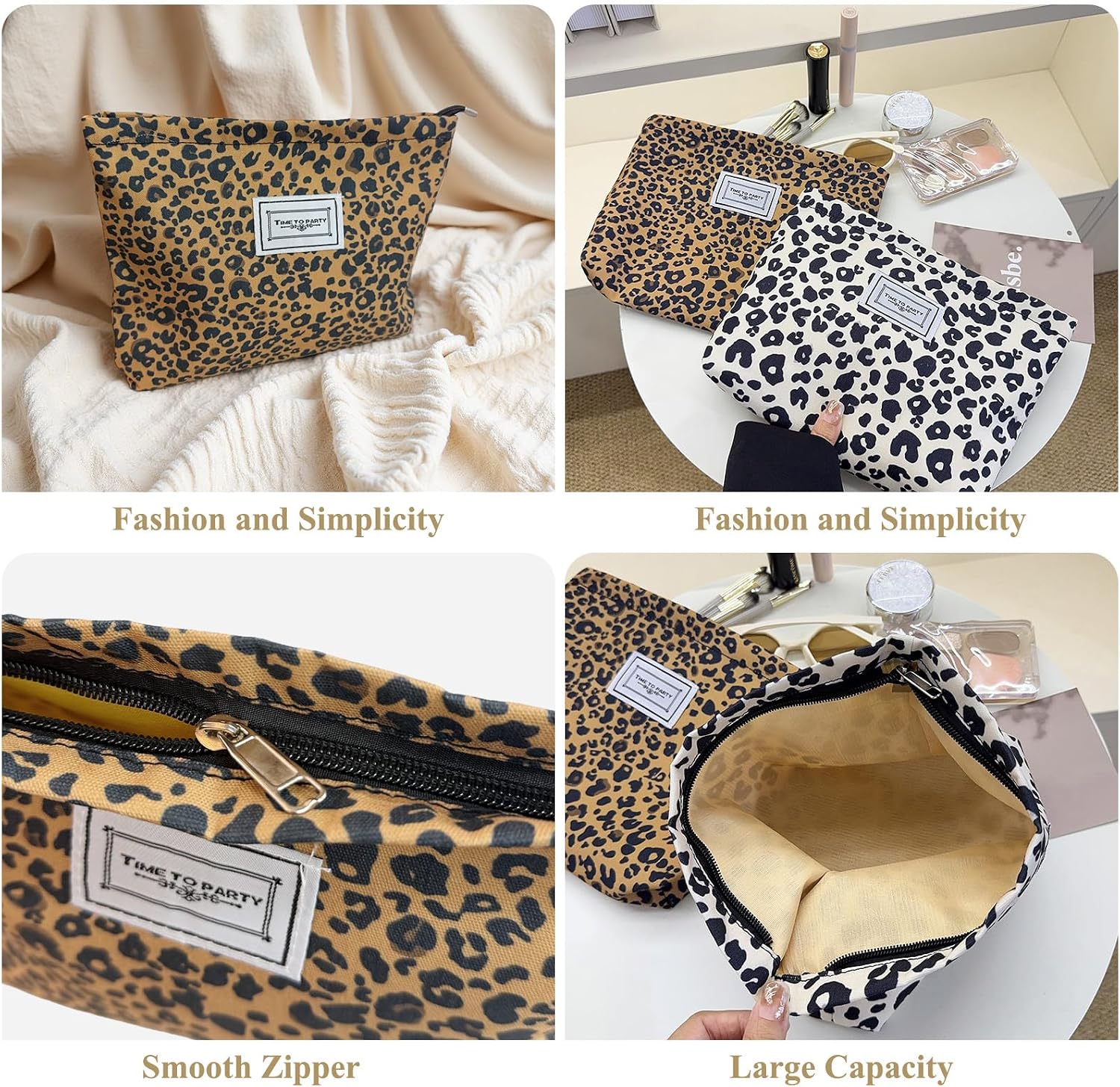 Thumbnail 2 de Aucuu Leopard Print Cosmetic Bag Set