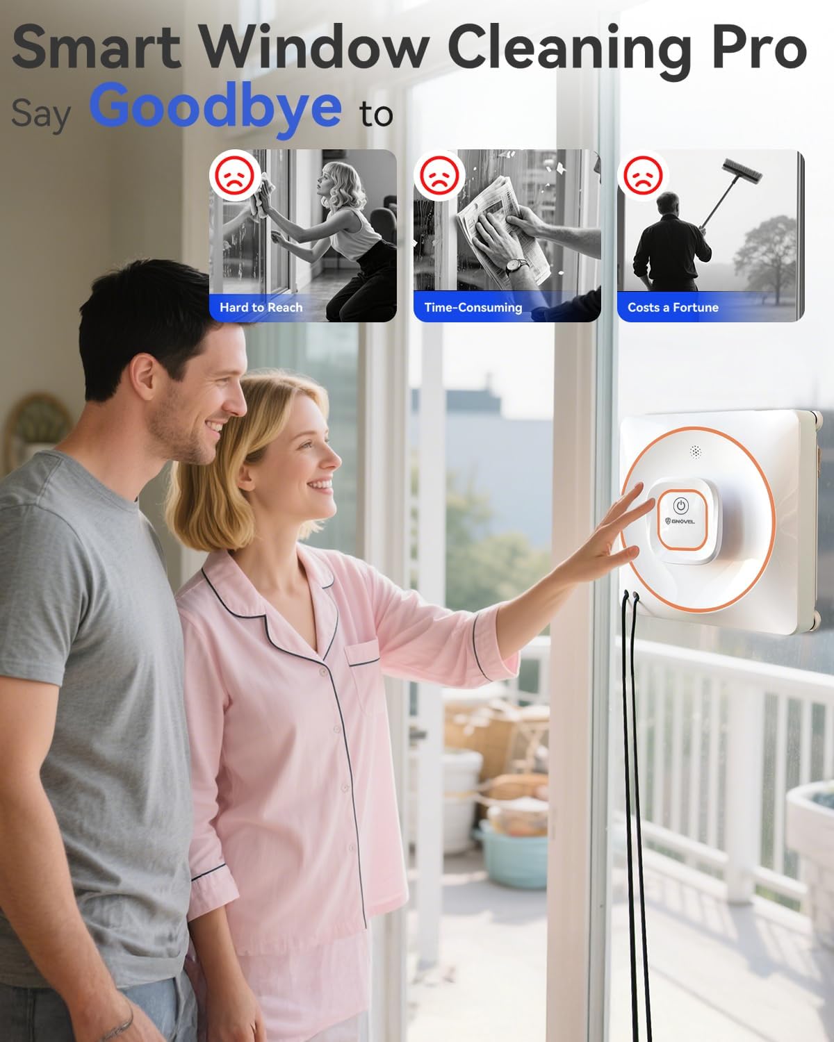 Thumbnail 1 de GNOVEL Window Cleaning Robot with 8000Pa suction and remote control