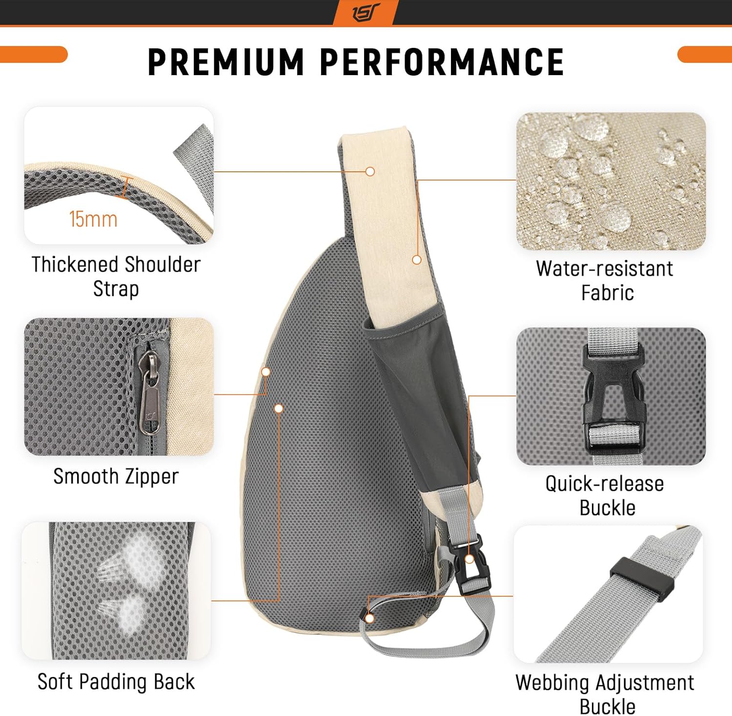 Detalle 2 de SKYSPER Sling Bag RFID Crossbody 11in