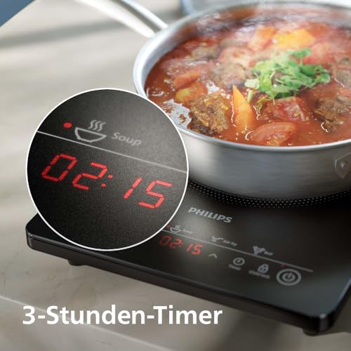 Detalle de Philips Induktionskochfeld 3000 – Schwarz mit Touch-Panel-Display