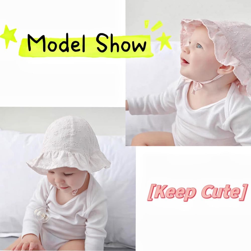 Thumbnail 6 de Pesaat baby girl cotton sun hat with bow & flower detail (infant bucket hat, summer)
