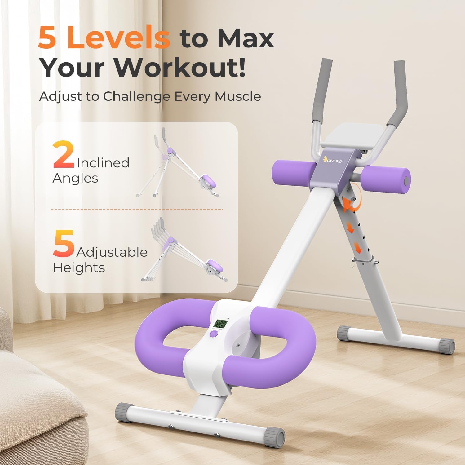 Thumbnail 1 de OWLSKY Ab Machine Adjustable Trainer 440 lbs 🏋