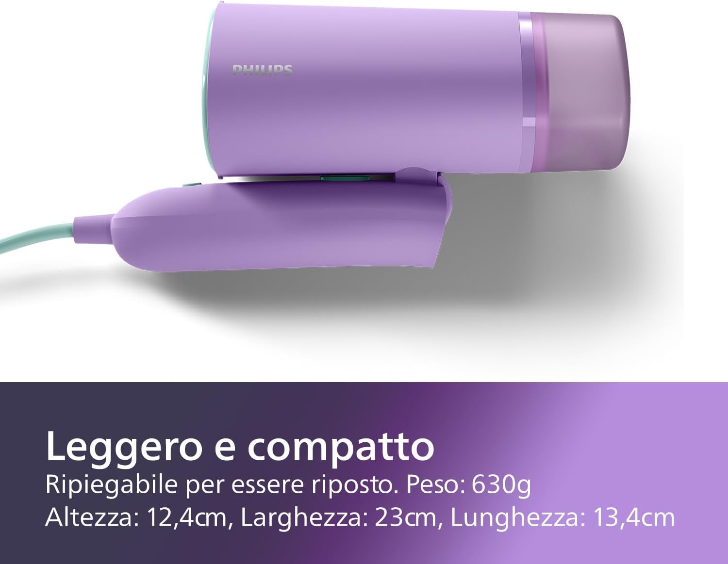 Detalle de Philips Serie 3000 Stiratrice verticale a vapore STH3010/30: 1000 W, serbatoio estraibile 100 ml, peso 630 g