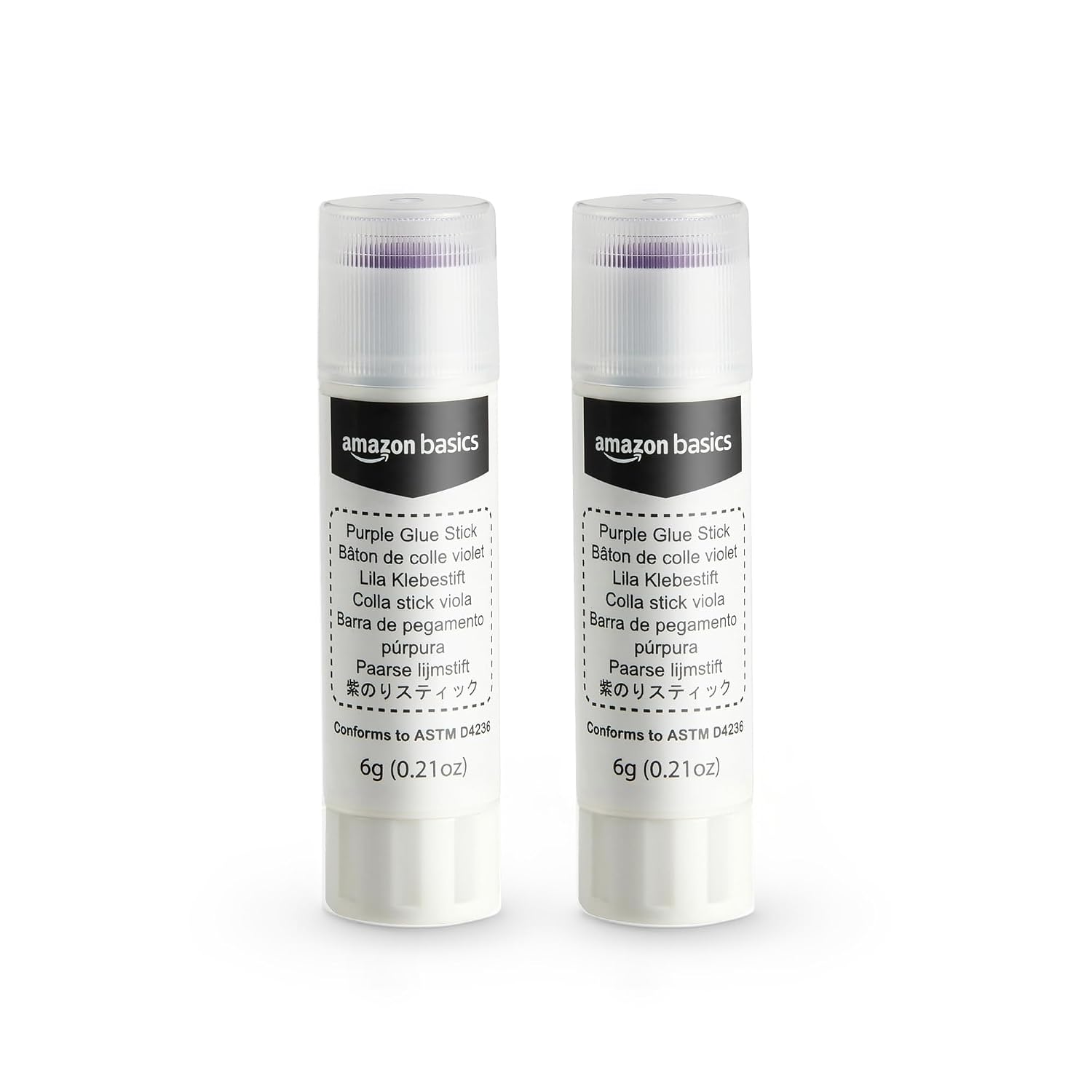 Detalle de Amazon Basics Purple Washable School Glue Sticks (30-Pack) — Dries Clear
