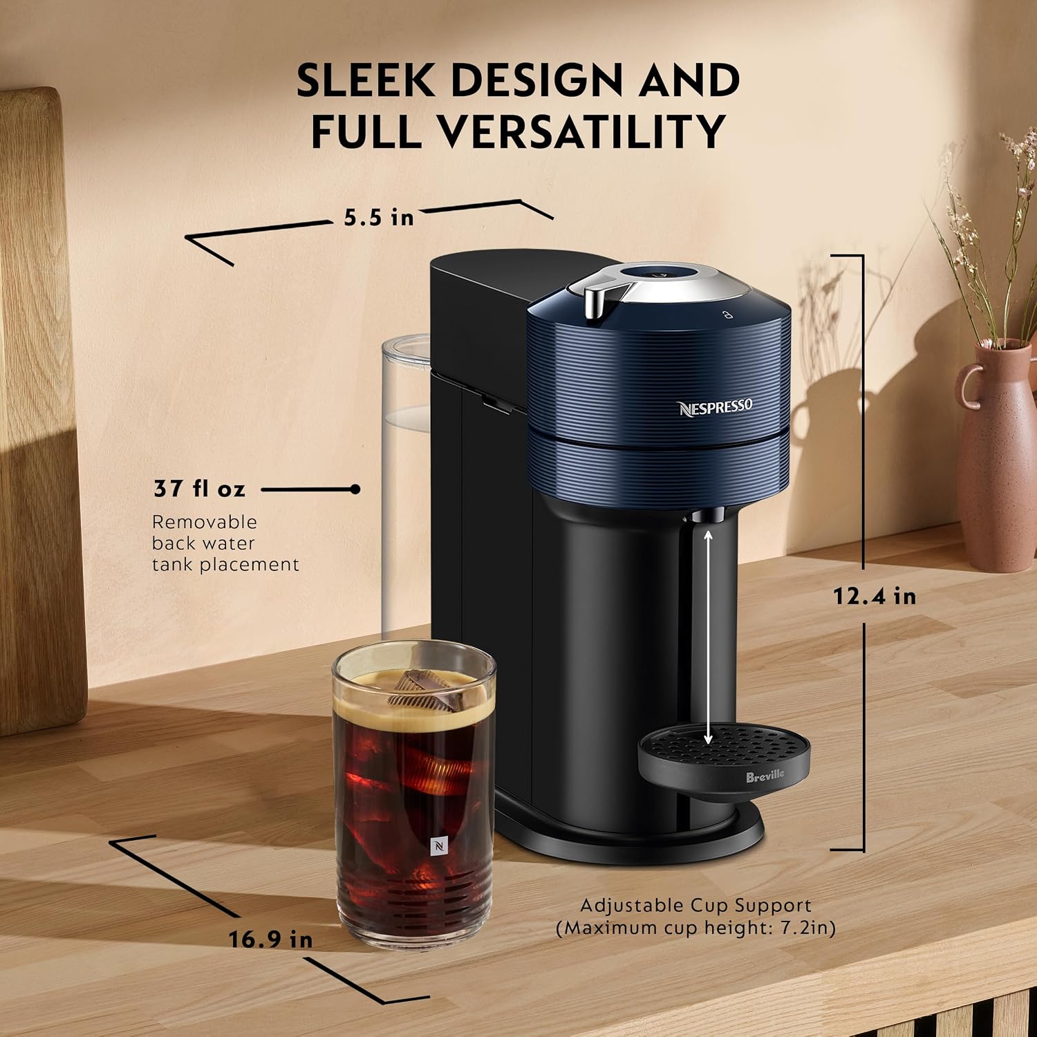 Thumbnail 6 de Nespresso Coffee and Espresso Maker, Navy Blue