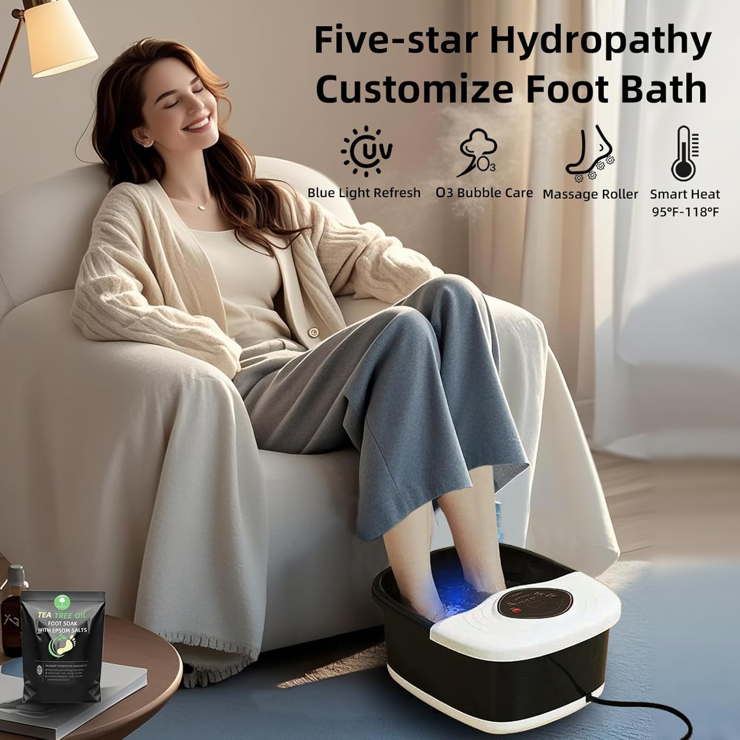 Thumbnail 2 de closewave Foot Spa Bath Massager with Heat and Bubbles 🛀